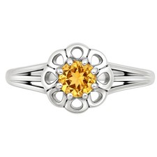 Natural Citrine 925 Sterling Silver Ring s.5 Jewelry R-1761