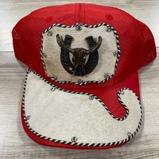 Sombrero de Toro Camionero Mexicano Charro Rojo Western Gallo Rancho Herradura Vaquero Malla