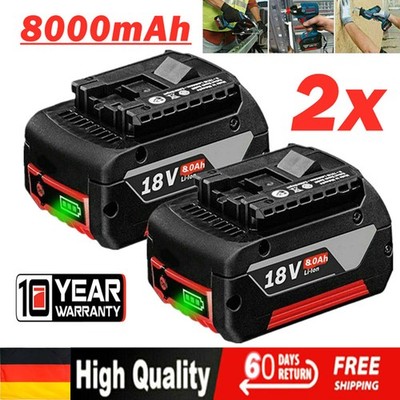 2x 8Ah Original Akku für Bosch 18V GSA GSR GBA BAT609 BAT620 BAT618 Professional
