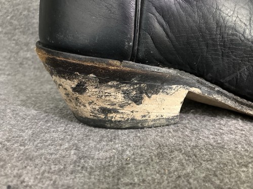 VTG 1977 Stewart Boot Co Western Boots Men's 9 D Black Cowboy HANDMADE IN USA - Picture 14 of 21