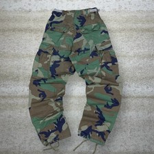 Vintage 90s Military Tactical Pants 26x39 Baggy Wide Leg Fit Woodland Camo