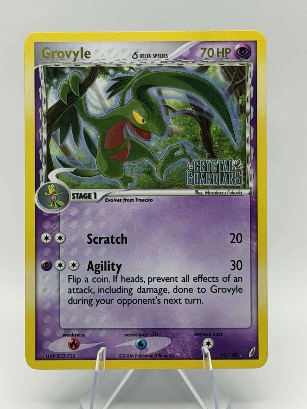 Pokemon TCG Grovyle Reverse Holo Crystal Guardians 19/100