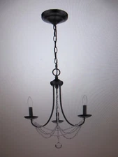 Golden Lighting Mirabella 3-Light Mini Chandelier in Black - 7644-M3 BLK