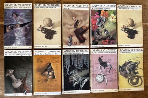 Agatha Christie 10 UK Vintage Matching Fontana PBs Set
