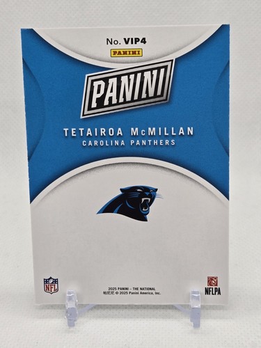 2025 Panini The National Tetairoa McMillan #VIP4 NSCC VIP Exclusive RC Panthers - Picture 2 of 2