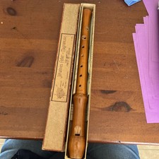 Vtg Johannes Adler-Magnamusic Handmade Wooden Recorder In Original Box A:440