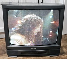 Sharp Retro Gaming 25" CRT TV 25A-M100 1992 RF Input Black Tested  Working