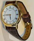 Seiko Ladies Vintage 25mm Gold Tone w/ Roman Numerals Quartz Watch V700-6091