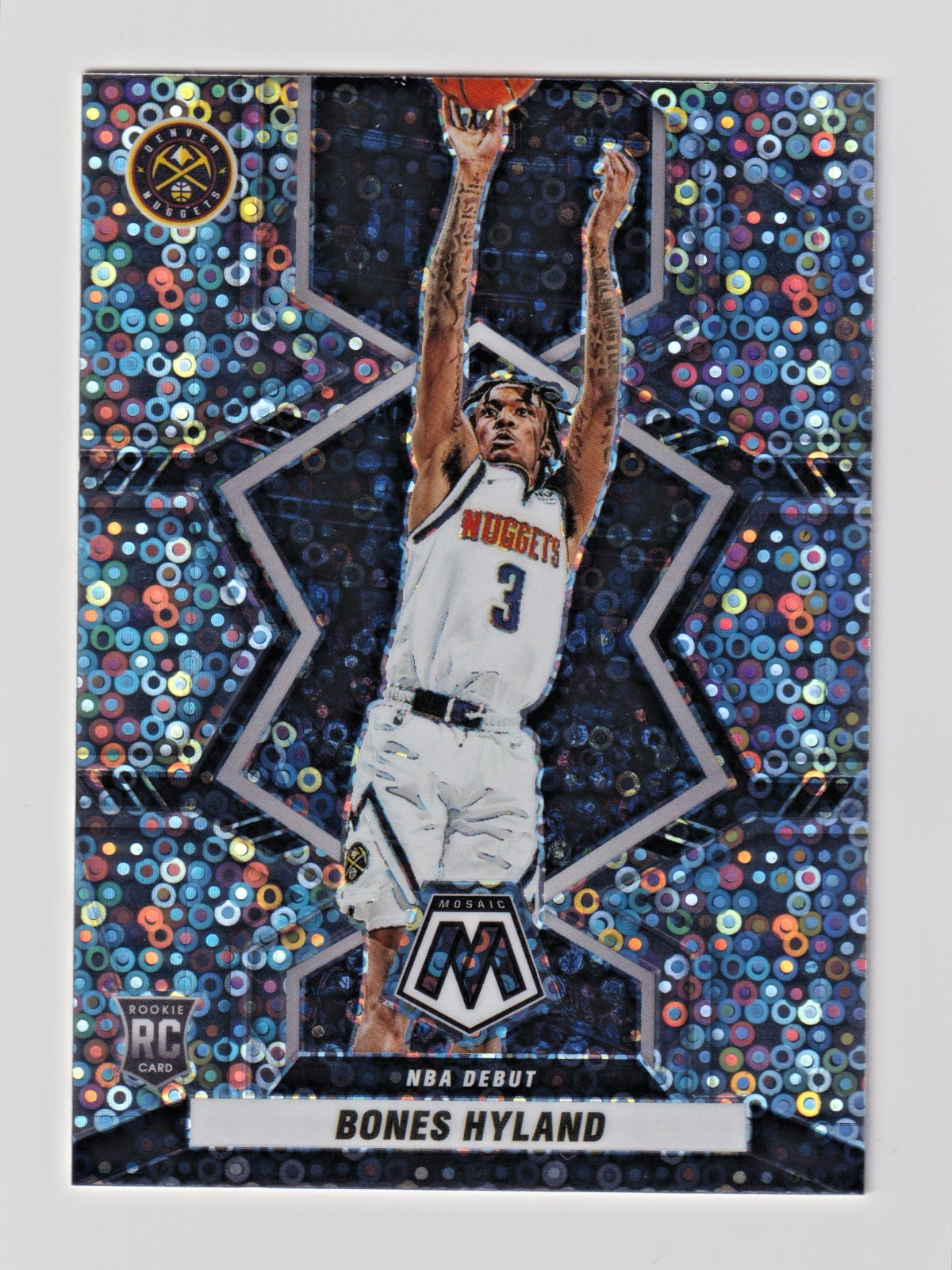 2021-22 Panini Mosaic - Bones Hyland Silver Disco Fast Break RC #271 Nuggets