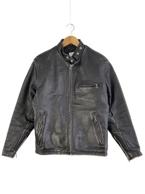 Chaqueta Schott Single Riders 38 cuero negro liso 141 - Imagen 1 de 4