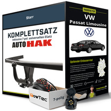 Für VW Passat Limousine B5.5 Typ 3B3 Anhängerkupplung starr +eSatz 7pol uni. 00-