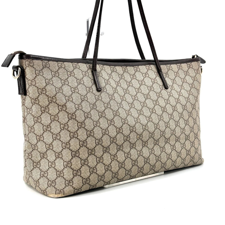 Подлинная сумка-тоут GUCCI GG коричневый ПВХ кожа 353437 525040 - Изображение 3 из 4