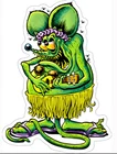 Vintage Style Metal Sign Rat Fink Hula 36x26 Made USA