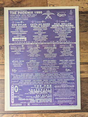 Phoenix Festival 1995 NME Classic Line-Up Page Dylan/Faith No More/Paul Weller