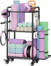 Multi-Functional Home Gym Storage Rack - Yoga Mat Storage Rack, Dumbbell Weight 