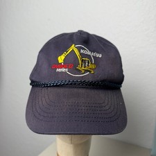 Vintage Komatsu Avance Series Excavator Hat Navy Blue Snapback Rope Trucker Cap