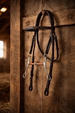 Horse Stainless Steel Western Short Shank Copper Mouth Snaffle Bit 35314v