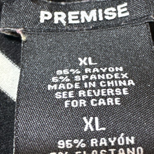 Premise Black & White Sharkbite Hem Round Neck Dress Tunic Sz XL Formal Stretch - Picture 5 of 9