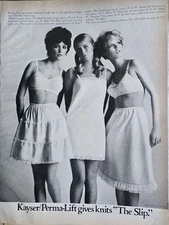 1968 Womens Kayser Perma-LIft Knit Bra The Slip 3 Styles vintage  ad