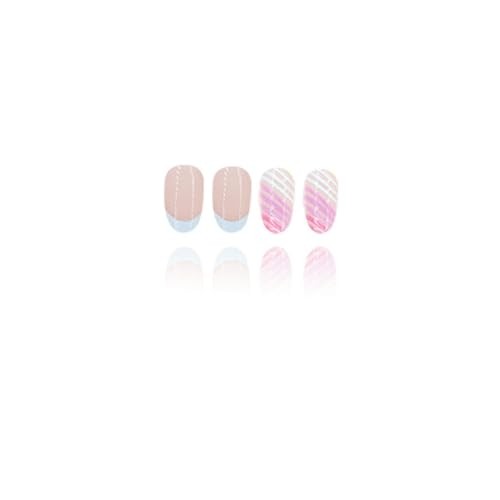 Almond Press on Nails Short Fake Nails Candy Color French Tip Nails Style 18 - Bild 5 von 7