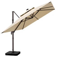 10' X 13' Outdoor Patio Umbrella Large Rectangle Cantilever Umbrella Heavy Du...