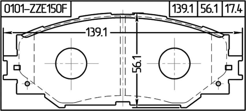 Kit de pastillas freno de disco delantero Febest 0101-ZZE150F OEM 04465-02220 Foto 2 de 2