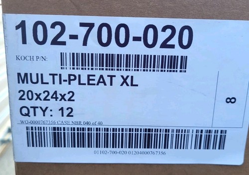 Koch 20x24x2 Multi-Pleat XL Air Filter 102-700-020 (Carton of 12 ea.) - Picture 2 of 4