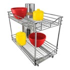 2-Tier Kitchen Cabinet Pull Out Shelf and Drawer Organizer Slide Out Gray/Silver