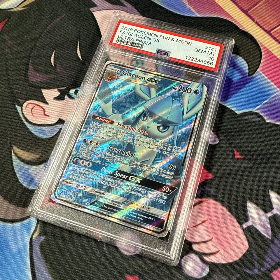 2018 POKEMON SUN & MOON ULTRA PRISM #141 FULL ART/GLACEON GX PSA 10 - Image 2 of 4