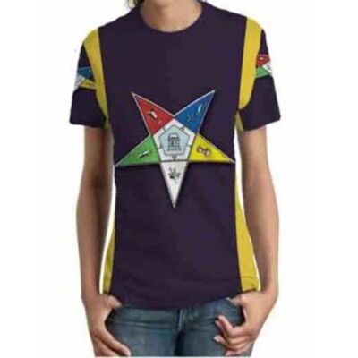 New Women's T-Shirt Masonic of The Eastern Star Tshirt Polyester Fullprint