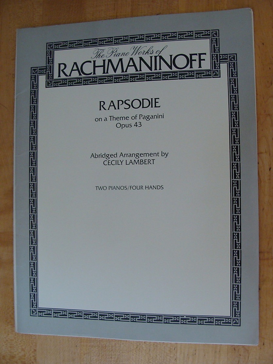 Rachmaninoff Rapsodie theme Paganini Opus 43 2 Pianos Four Hands