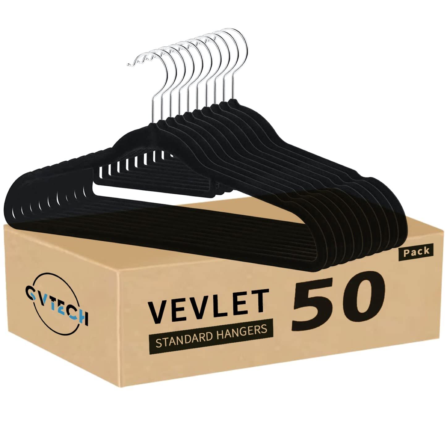 Premium Velvet Hangers, [50 Pack] Non Slip and Heavy Duty Velvet Suit Hangers...-image
