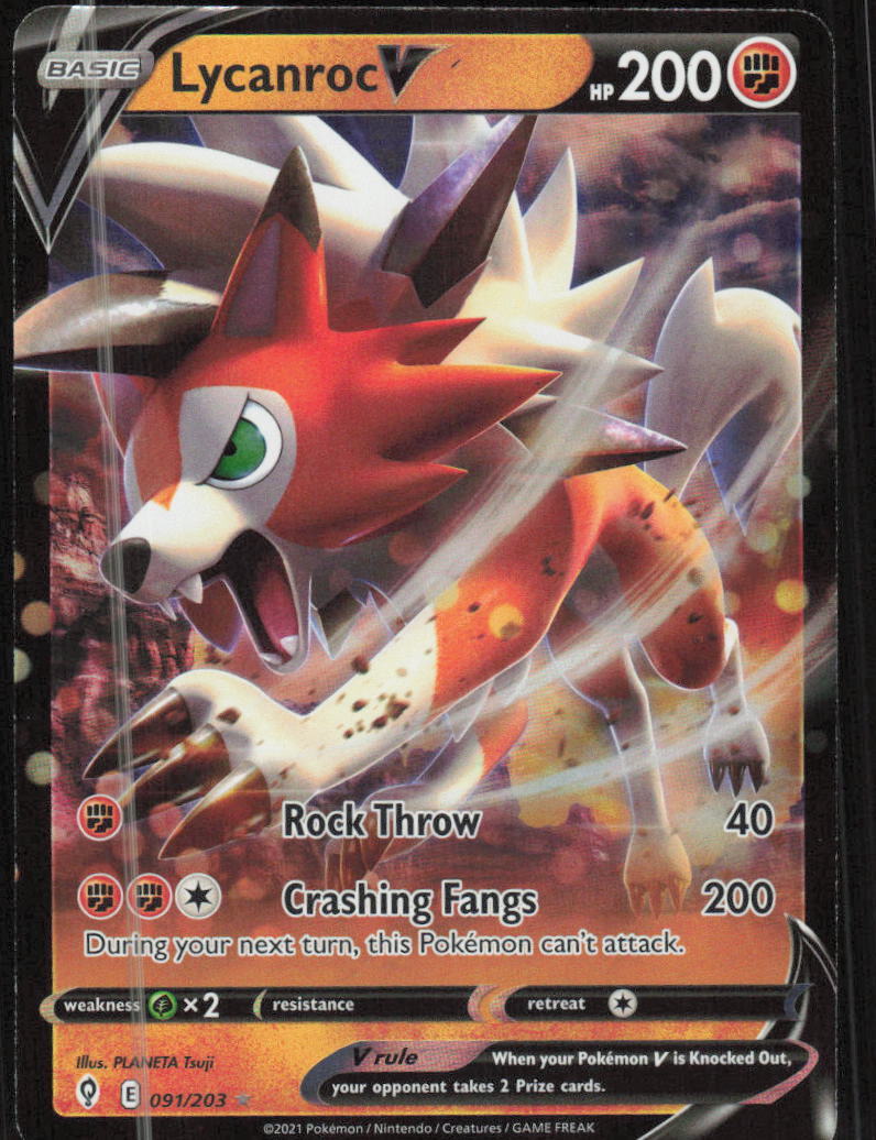 Pokemon TCG SWSH07: Evolving Skies #091/203 Lycanroc V NM