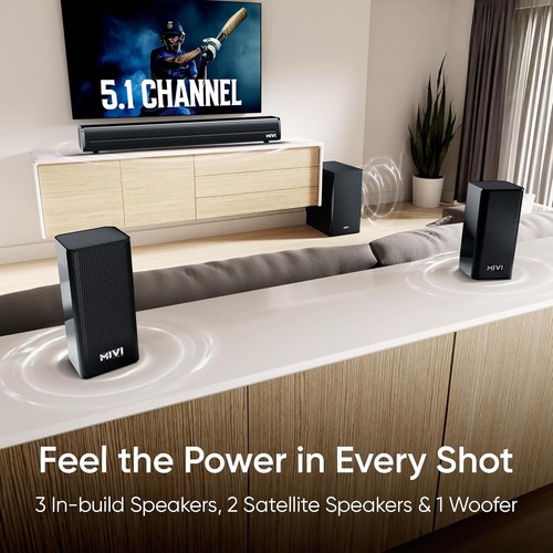 Mivi Fort H350 Soundbar , 5.1 CH, 2 Satellite Speakers & External Subwoofer,350W - Picture 6 of 7
