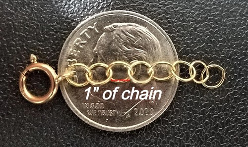 Anillo de resorte de cadena extensor de cadena de 3" con cable ligero de 14k 3 mm oro rosa de 6 mm seguridad EE. UU. - Imagen 2 de 5