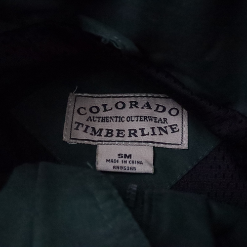 Vintage Colorado Timberline Medium Green Long Sleeve Snap Zip Windbreaker Jacket - Picture 8 of 9
