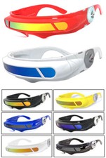 SPACE ALIEN COSTUME CYCLOPS FUTURISTIC ROBOT SHIELD POLARIZED LENS SUNGLASSES