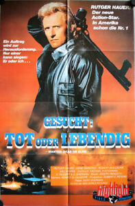 Wanted Dead Or Alive Tot Oder Lebendig German Video Movie Poster A1 Rutger Hauer Ebay