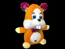 VERY RARE Vintage Classic Toy Co Beaver Sequin Ears 9" Plush Stuffed Animal Toy