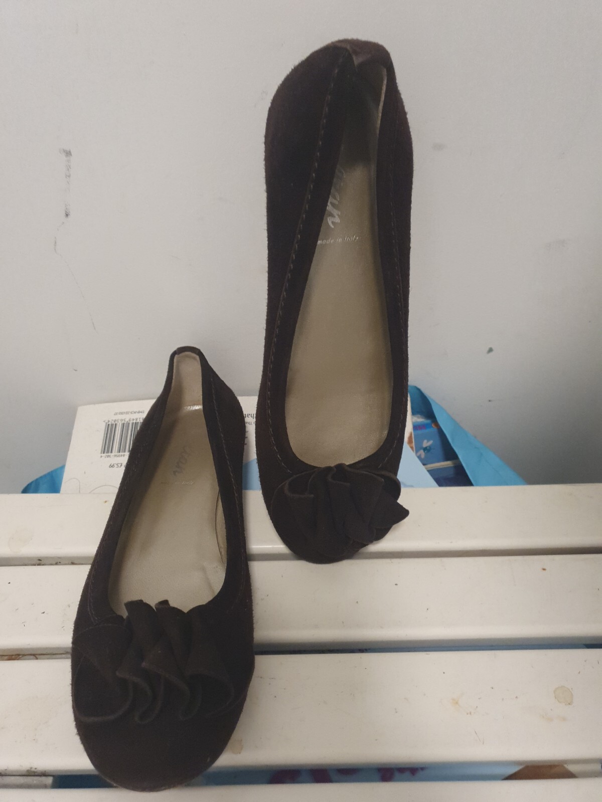 Voltan Italian Designer Deep Brown Suede shoes with tassle UK 5.5 EU 38