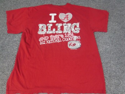 Alabama Crimson Tide Shirt Large mens Red Champions 2012 y2k