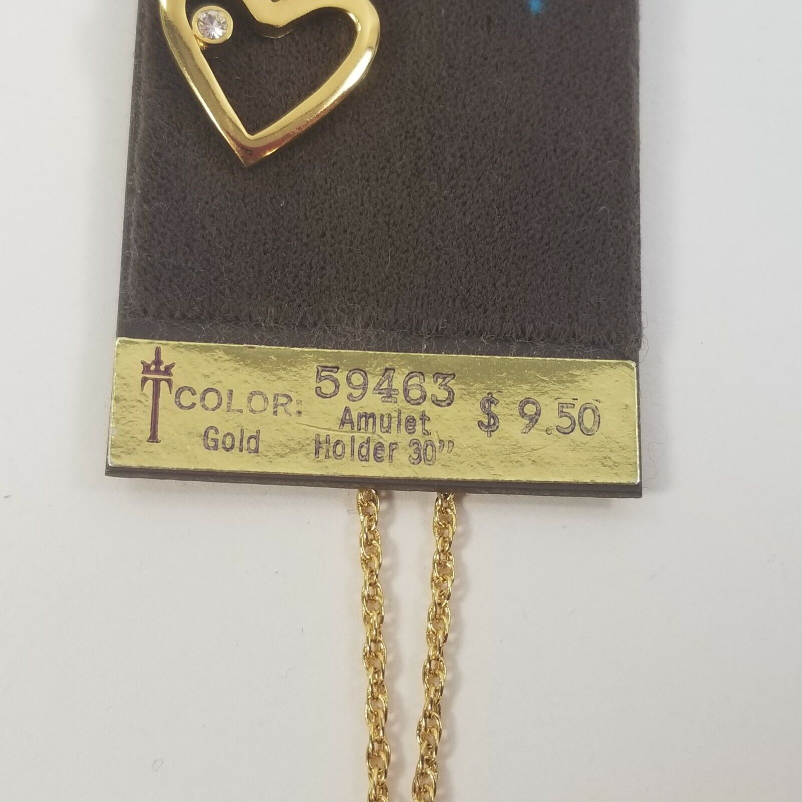 Vintage Trifari gold tone Necklace heart Amulet H… - image 4
