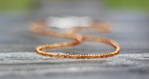 Dainty Hessonite Garnet Faceted Round Gemstone Beads Women Choker Necklaces 18'' - Picture 15 of 16
