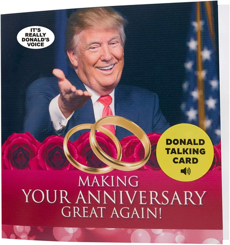 Talking Trump Anniversary Card – Says Happy Anniversary in Donald Trump'S Real V - Picture 7 of 12