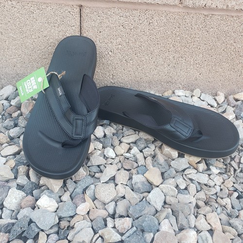 Neu Sanuk Herren kosmische Yoga Matte Freizeit Flip Flops schwarz Größe 11