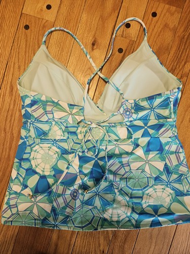 Vineyard Vines Small Blue Parasol Umbrella Geometric Tankini Top - Picture 5 of 8