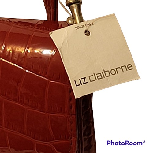 Cartera de mano roja Liz Claiborne cuero sintético con correa desmontable dos pequeños defectos - Imagen 3 de 14