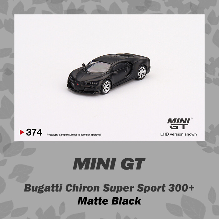 MINI GT 1:64 Bugatti Chiron Super Sport 300 Matte Black LHD