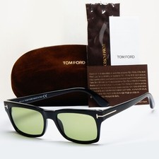 Image of Tom Ford Sunglasses Frederik Black Glossy Green Square FT0494 TF 494 01N