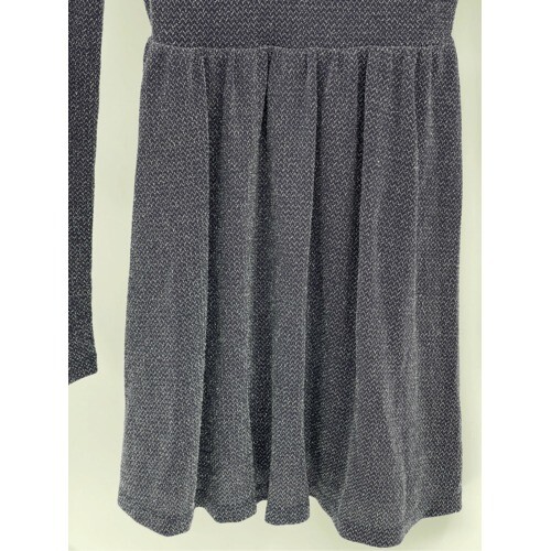 Free People Dress Women Size XS Blue Shimmer Skater Scoop Neck Short Long Sleeve - Picture 13 of 14